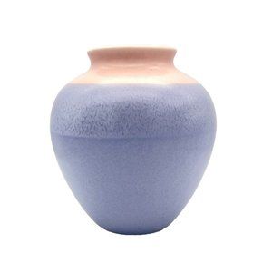 Vintage Rodolfo Padilla Pottery Vase Pink Periwinkle Signed 6" 80s Southwest